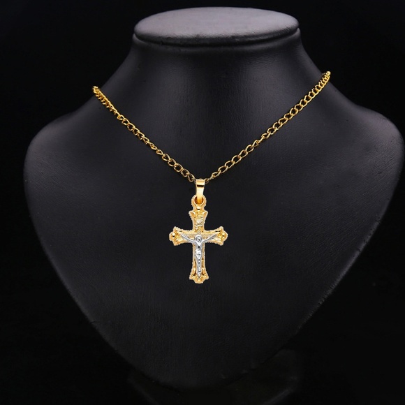 14K Yellow Gold Religious Crucifix Pendant - Picture 2 of 3